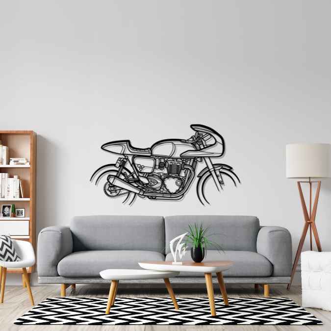 Thruxton 1200 2018 Silhouette Metal Wall Art