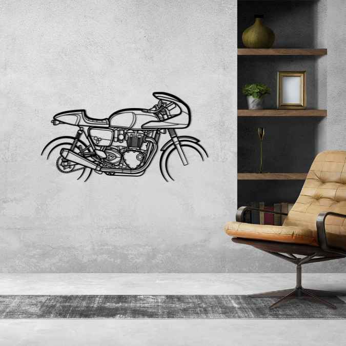 Thruxton 1200 2016 Silhouette Metal Wall Art
