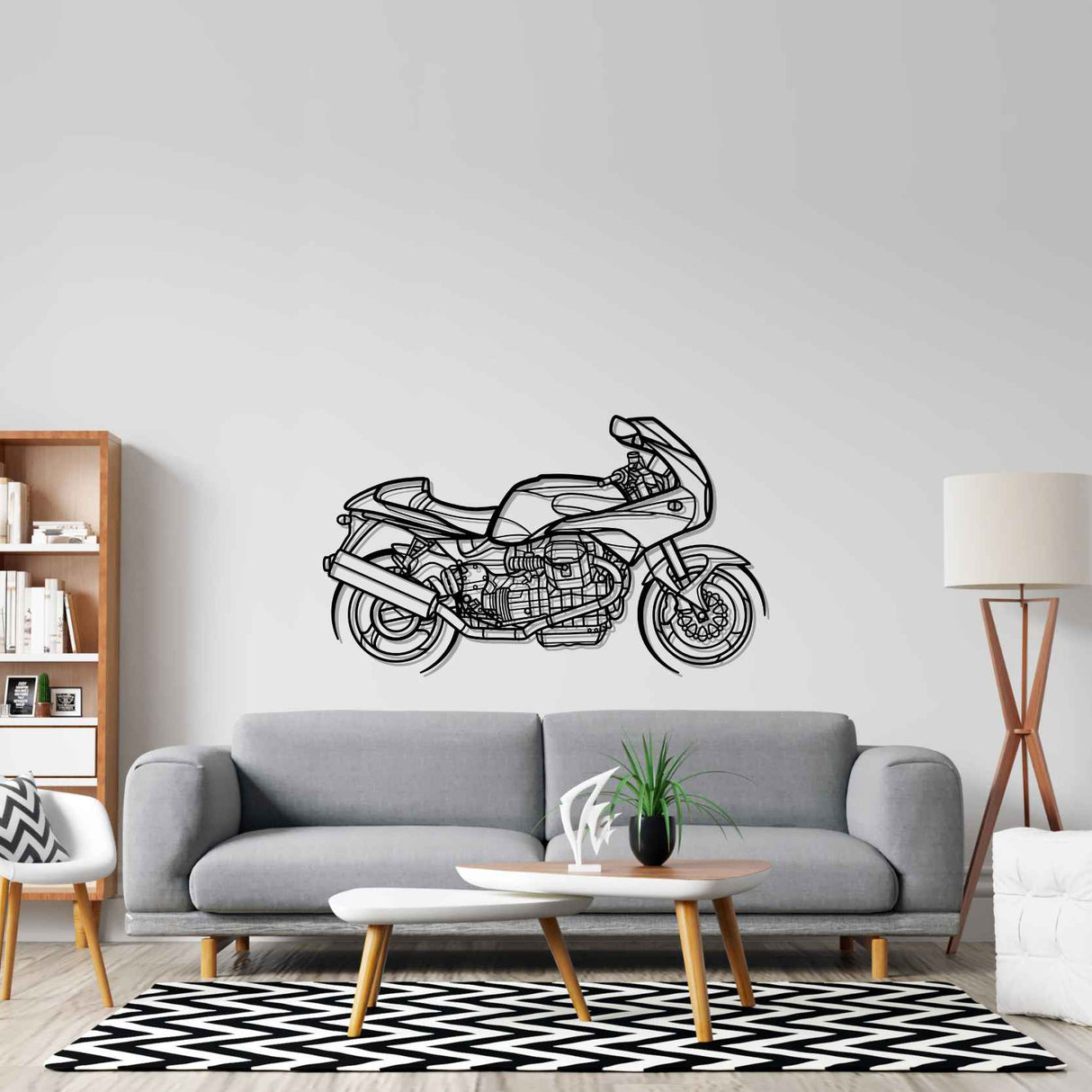 Guzzi V11 Silhouette Metal Wall Art