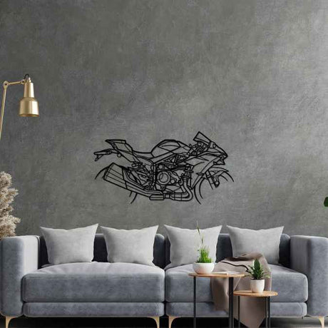 H2 Carbon Silhouette Metal Wall Art