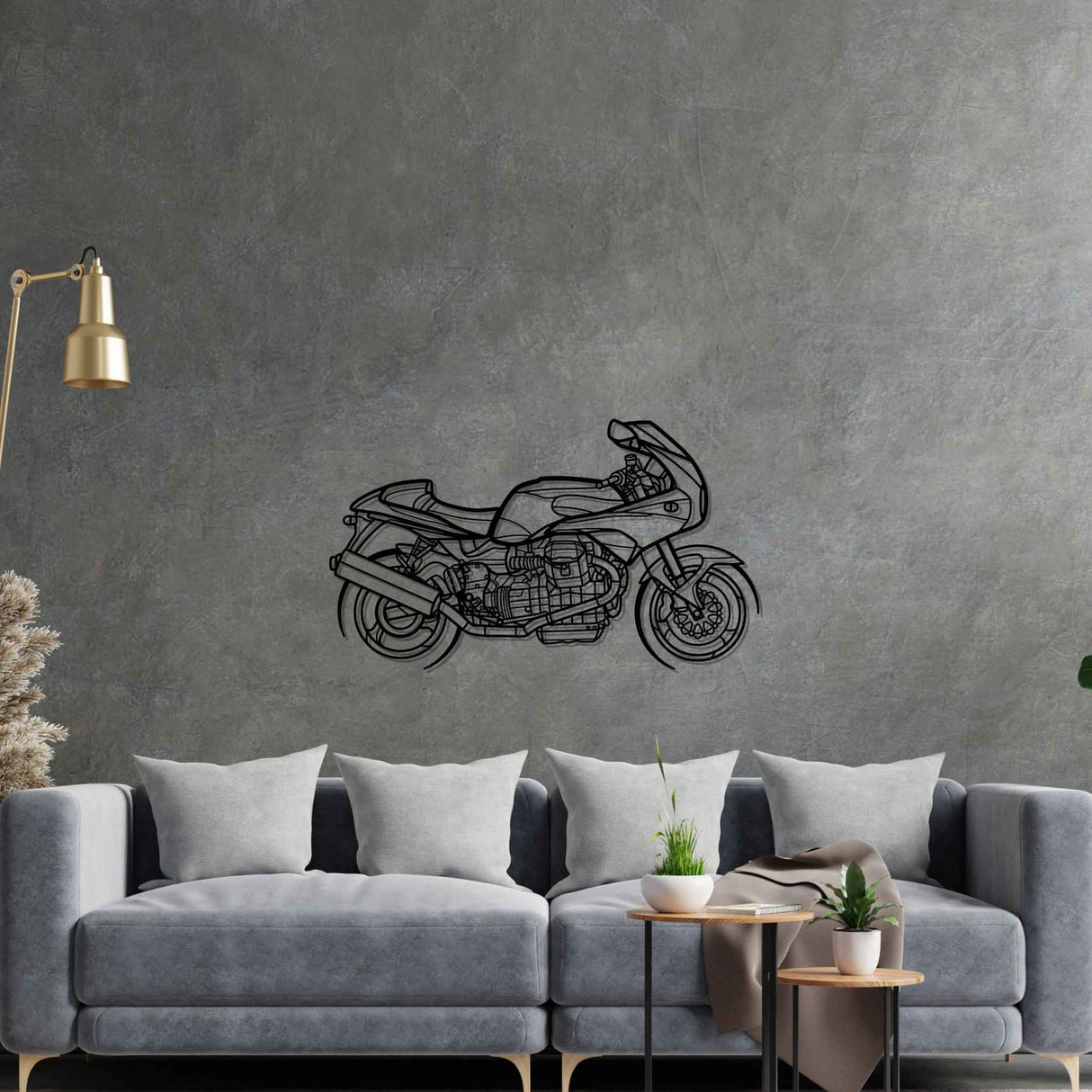 Guzzi V11 Silhouette Metal Wall Art