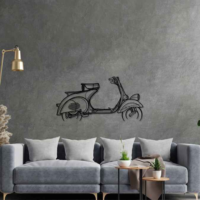 Vespa VN1T 1955 Silhouette Metal Wall Art