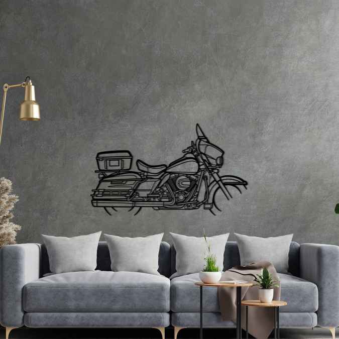 Electra Glide Police Silhouette Metal Wall Art