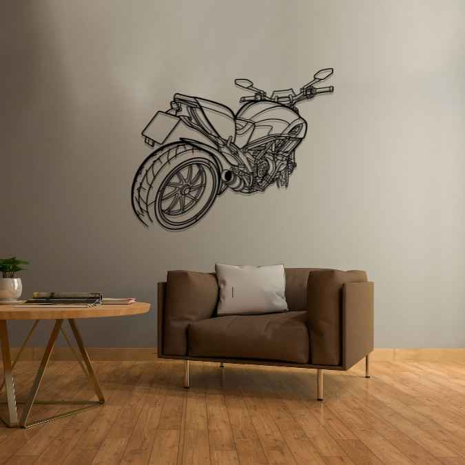 Diavel 2015 Angle Silhouette Metal Wall Art