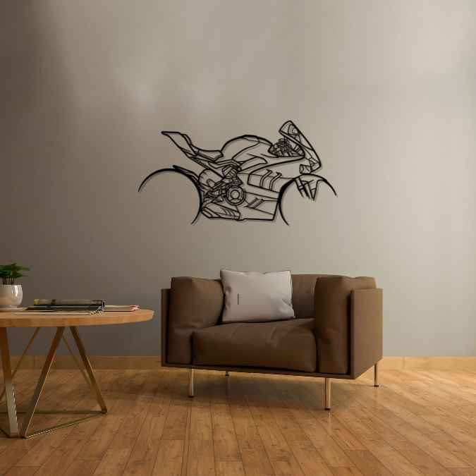 Panigale V4 Silhouette Metal Wall Art