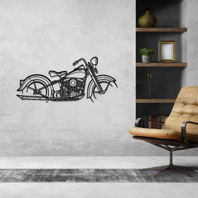 Panhead 1948 Silhouette Metal Wall Art