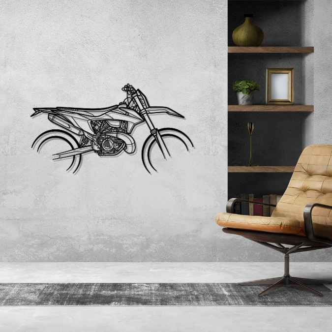 EXC 300 2020 Supermoto Silhouette Metal Wall Art