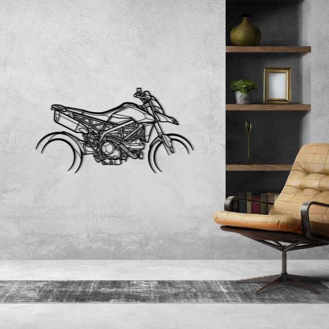 Hypermotard 950 RVE 2021 Silhouette Metal Wall Art