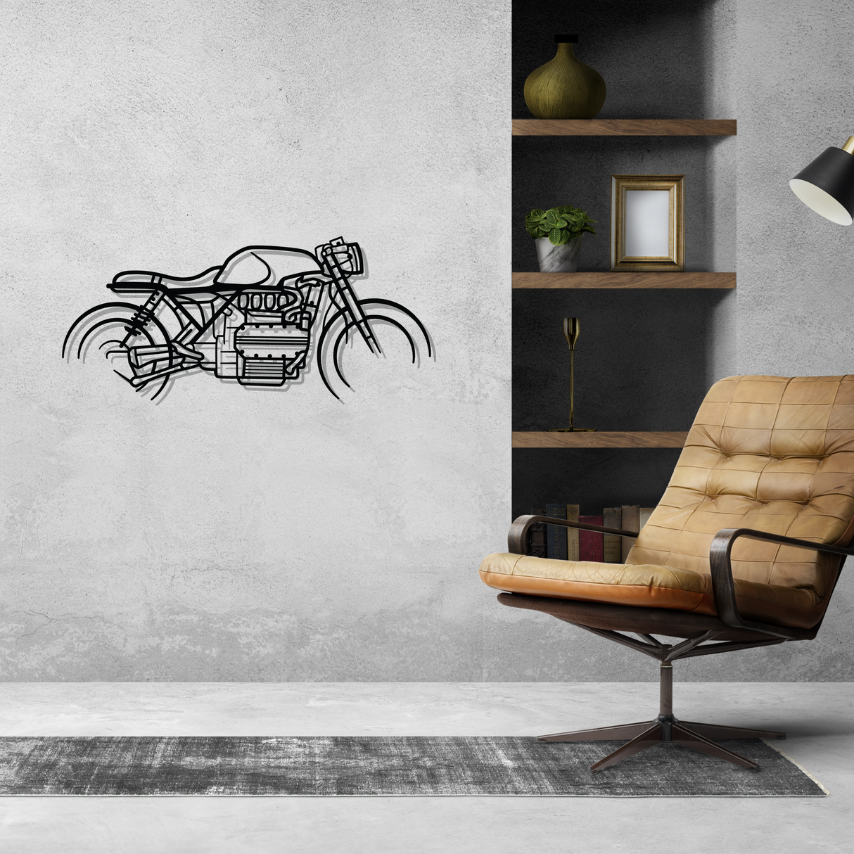 K1100 Cafe Racer Metal Silhouette Wall Art