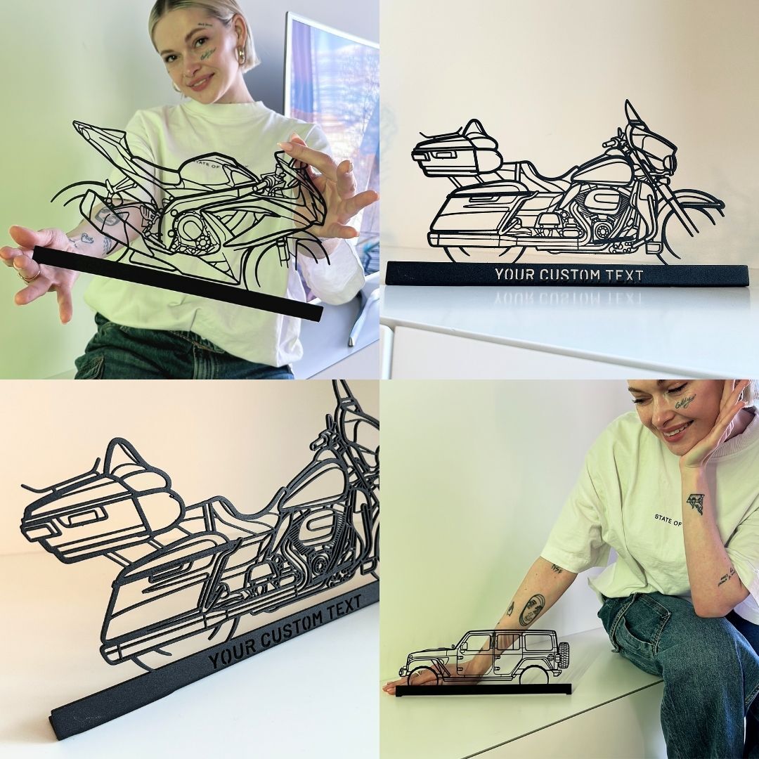 Electra Glide Silhouette Metal Art Stand